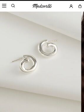 Madewell NWT Demi-Fine Silver Twisted Loop Earrings NW092